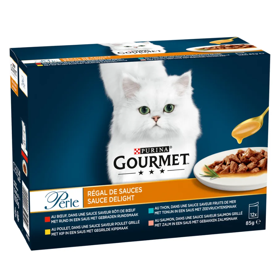 GOURMET PERLE Régal de Sauces - 12 x 85g - Sachets fraîcheur pour chat adulte