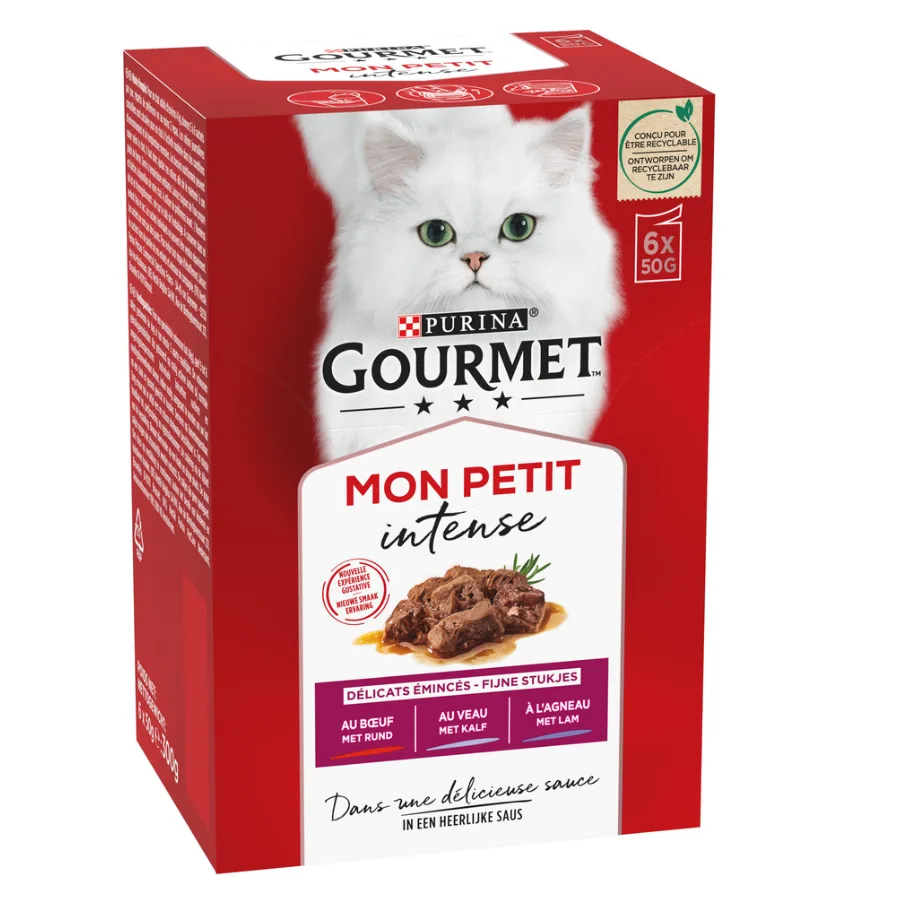 PURINA® GOURMET™ MON PETIT Intense, au Veau, à l'Agneau en sachets de 50g