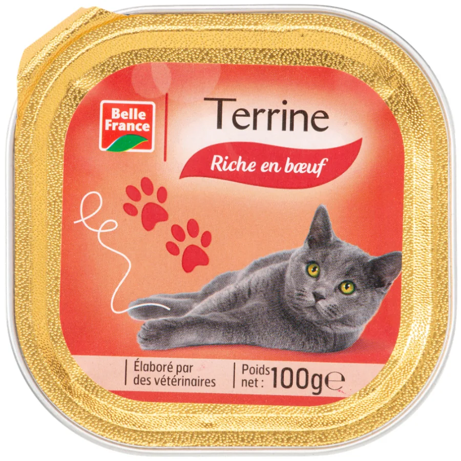 MENU CHAT RICHE EN BOEUF BF BARQUETTE 100 G