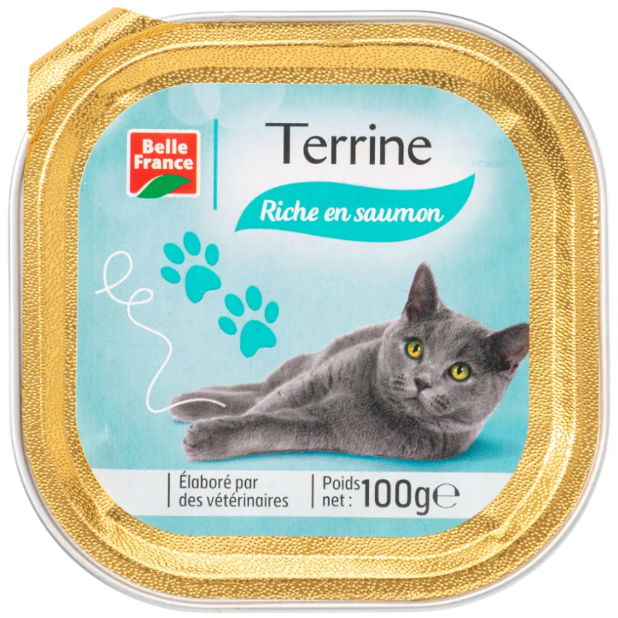 MENU CHAT RICHE EN SAUMON BF BARQUETTE 100 G