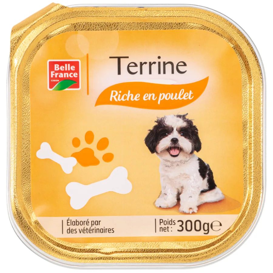 MENU CHIEN RICHE EN POULET BF BARQUETTE 300 G