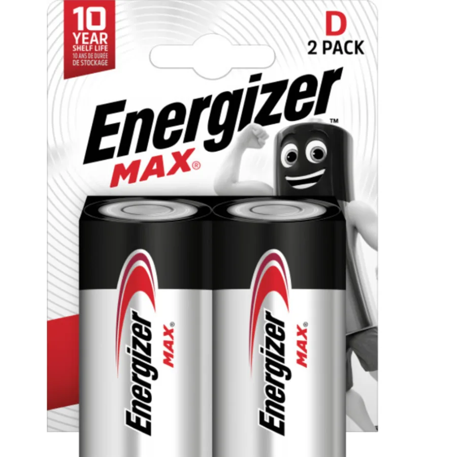 Piles Alcalines Energizer Max D/LR20, pack de 2