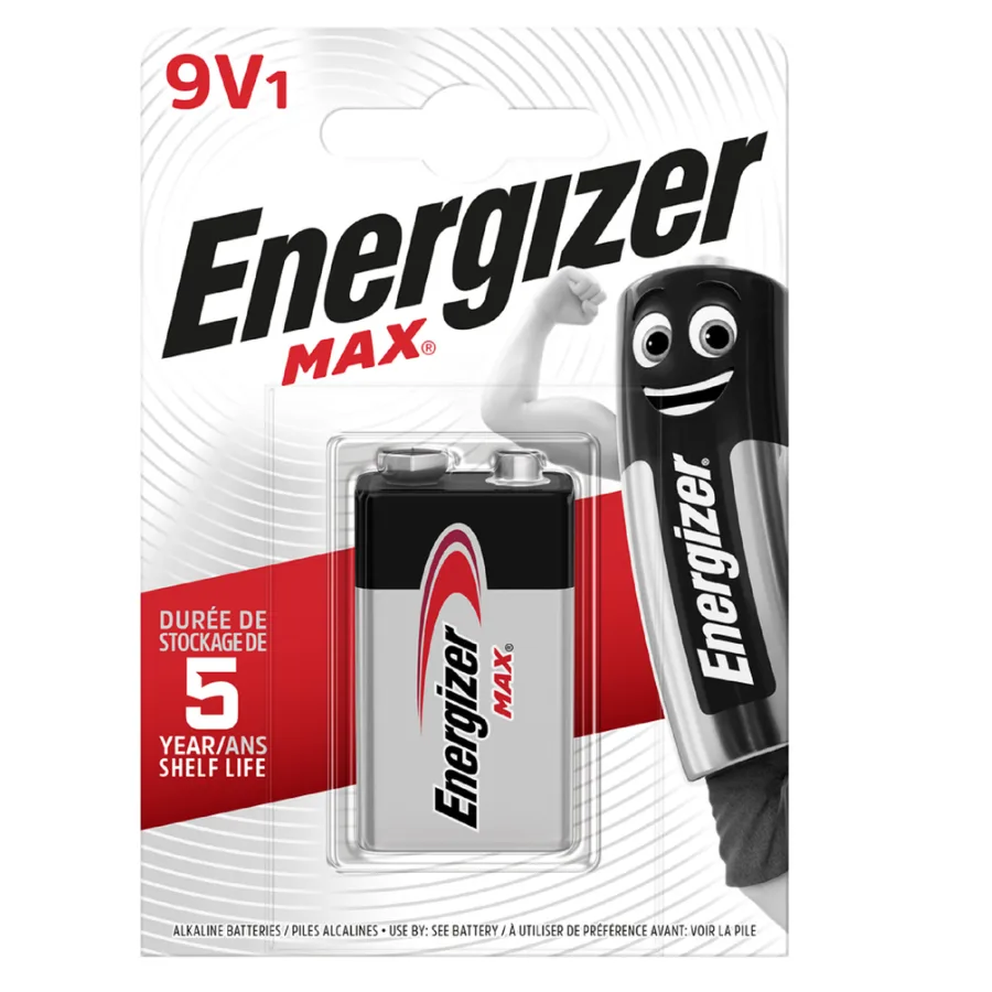 Pile Alcaline Energizer Max 9V, pack de 1