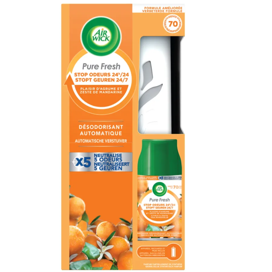 Air Wick Kit Désodorisant automatique Pure Fresh Plaisir d'agrume 250 ml