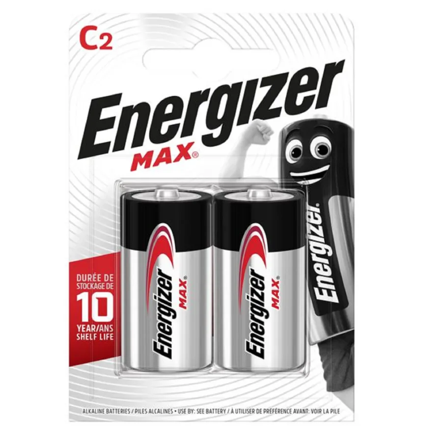 Piles Alcalines Energizer Max C/LR14, pack de 2
