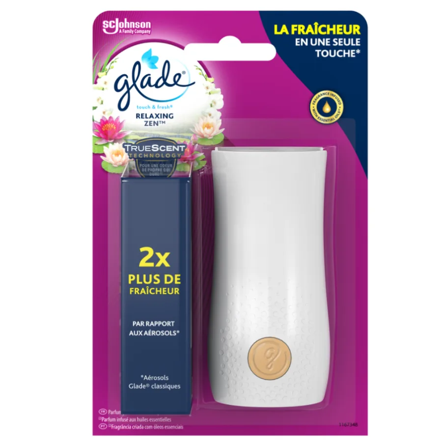 Diffuseur Touch&Fresh® Relaxing Zen™ Glade® - aux huiles essentielles, 10 ml