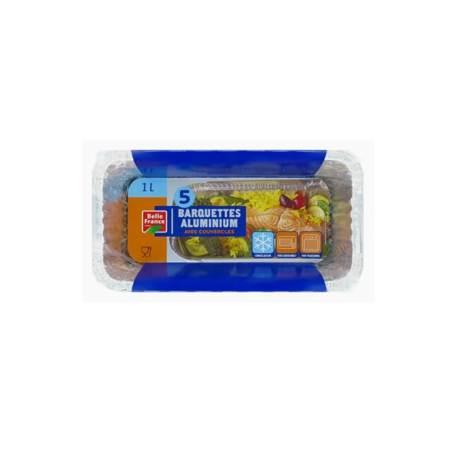 BARQUETTES ALUMINIUM 1L Profondes empilables x5