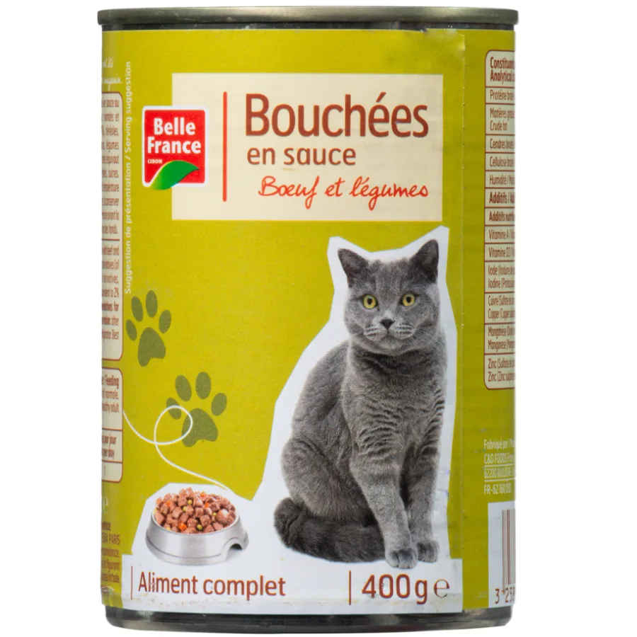 BOUCHEE SAUCE CHAT BOEUF LEG BF BOITE 1/2 400 G