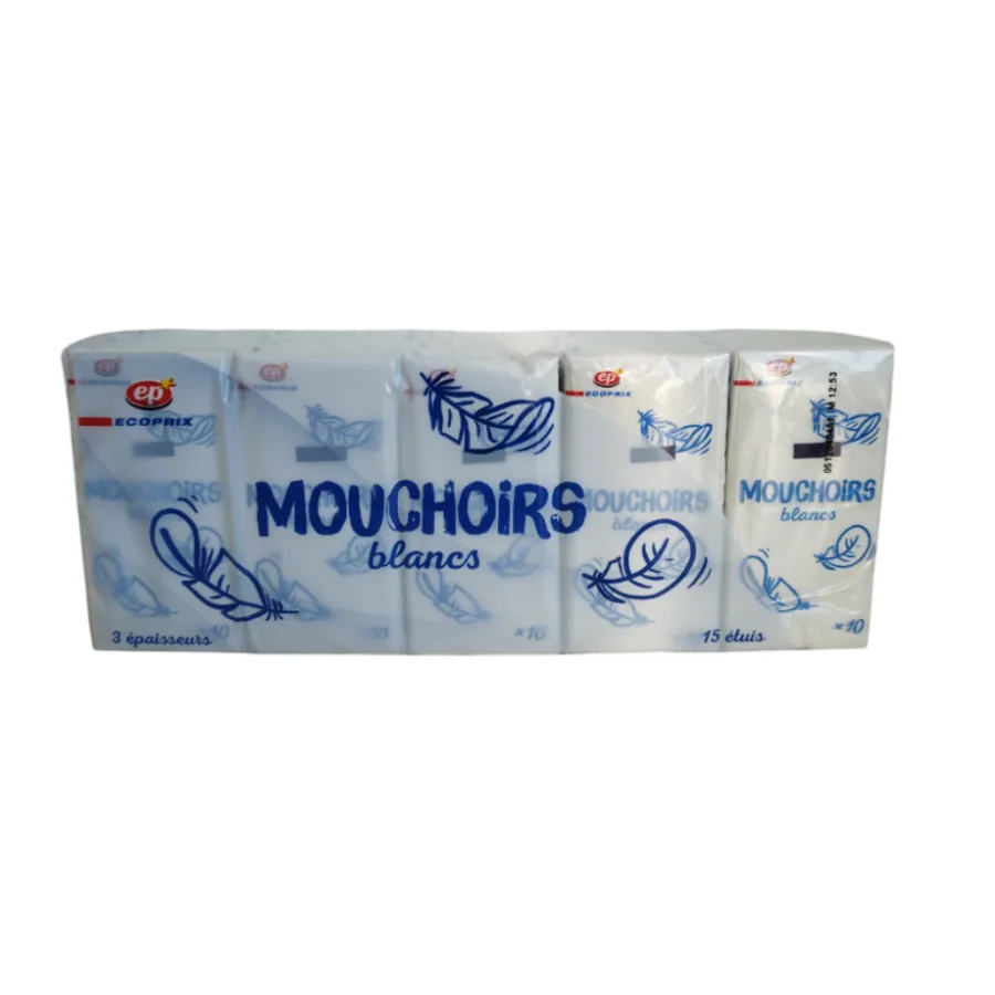 Mouchoirs Blancs 3 Plis Ecoprix FSC 15x10