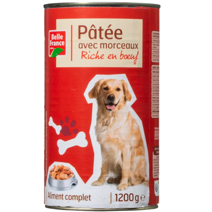 PATEE MORC CHIEN RICHE BOEUF BF BOITE 3/2 1200 G