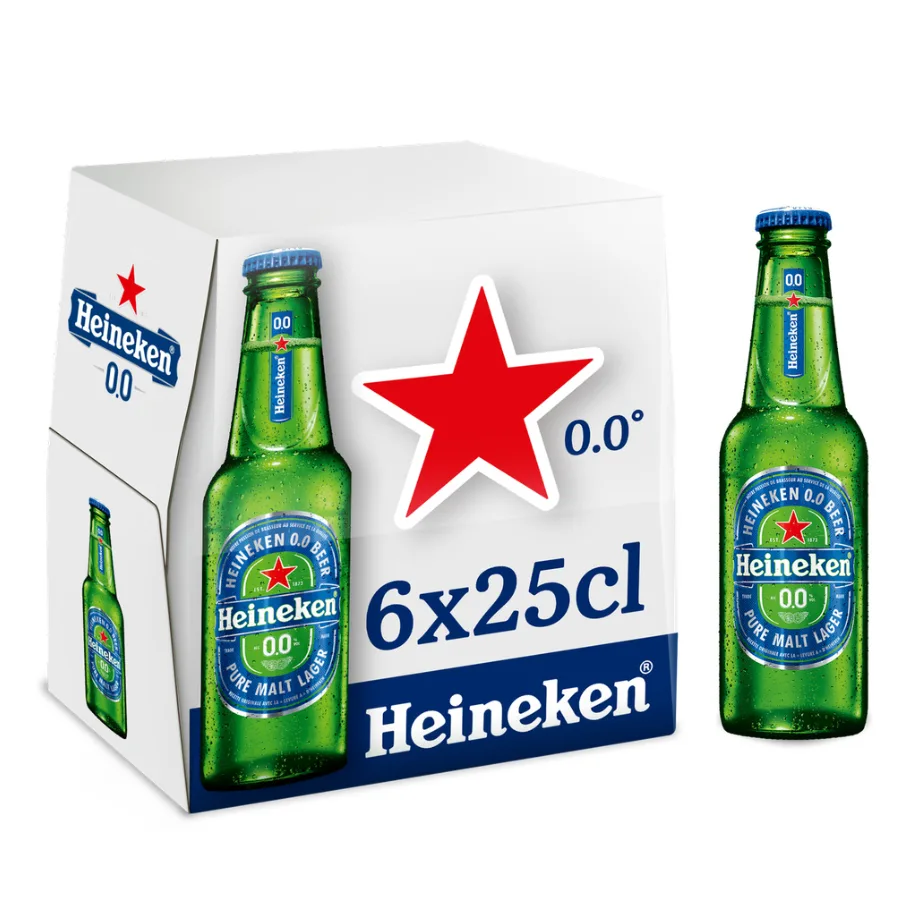 Heineken 0.0 bière blonde 6x25cl zéro alcool