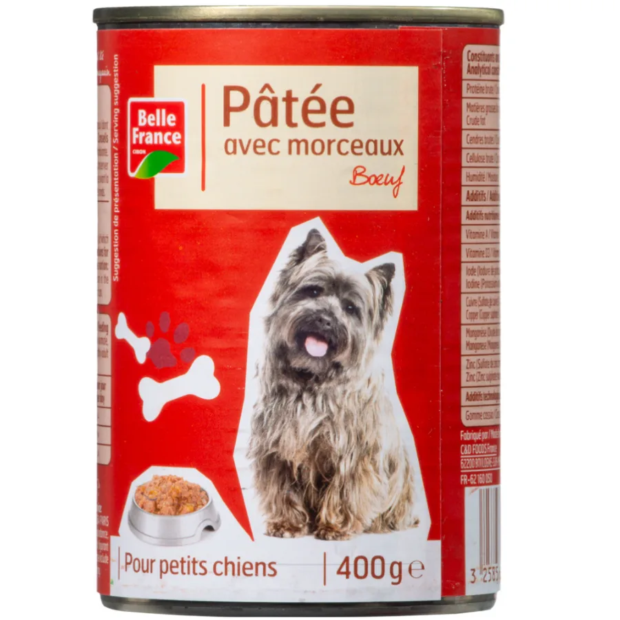 PATEE MORC PETIT CHIEN BOEUF BF BOITE 1/2 400 G