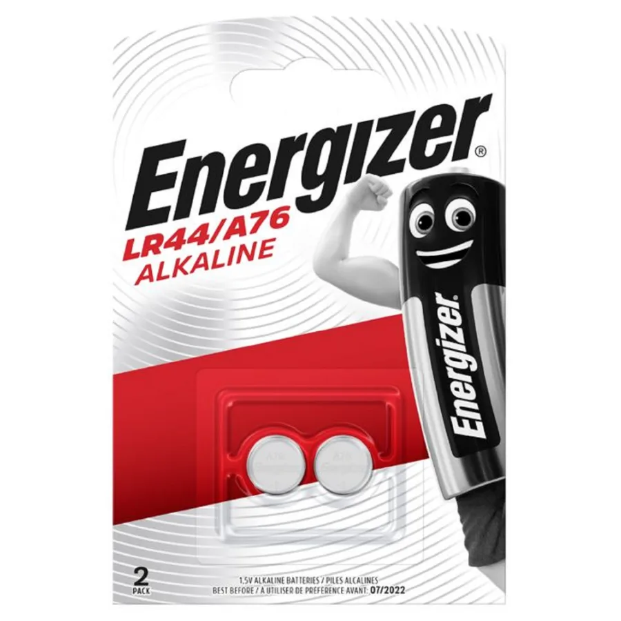 Energizer Piles Bouton Alcalines LR44/A76 x2