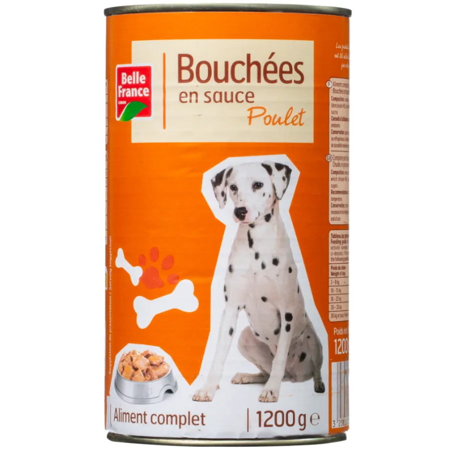 BOUCHEE SAUCE CHIEN POULET BF BOITE 3/2 1200 G