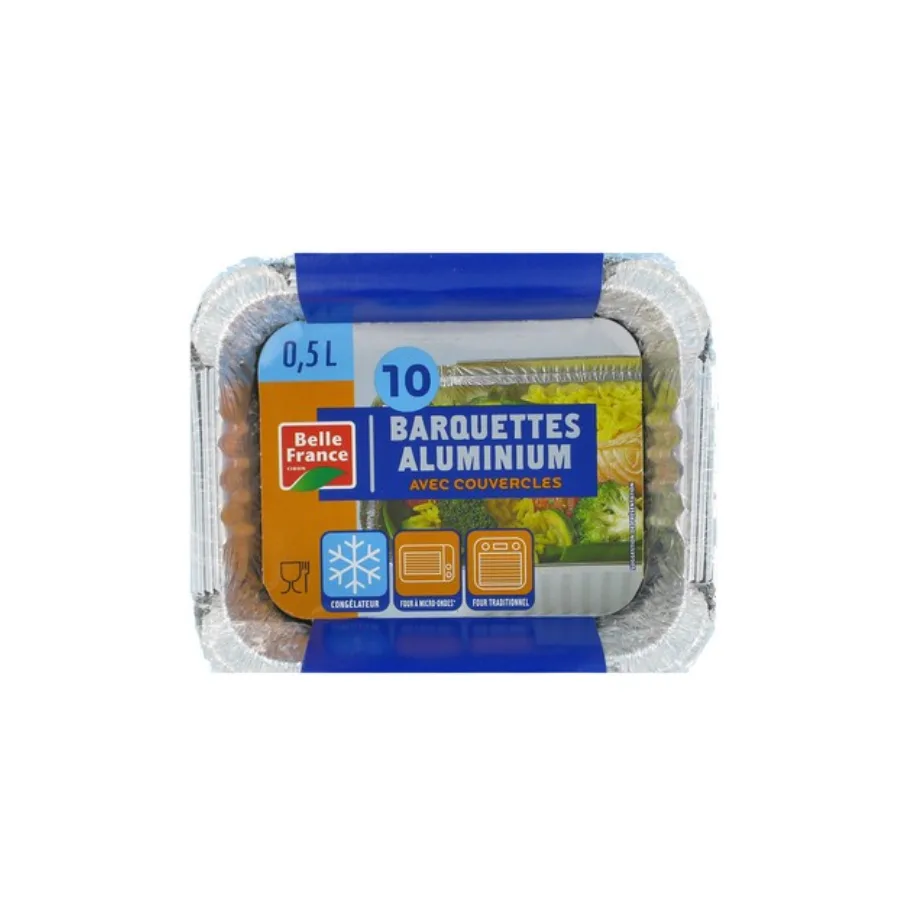 BARQUETTES ALUMINIUM 0.5L Profondes empilables